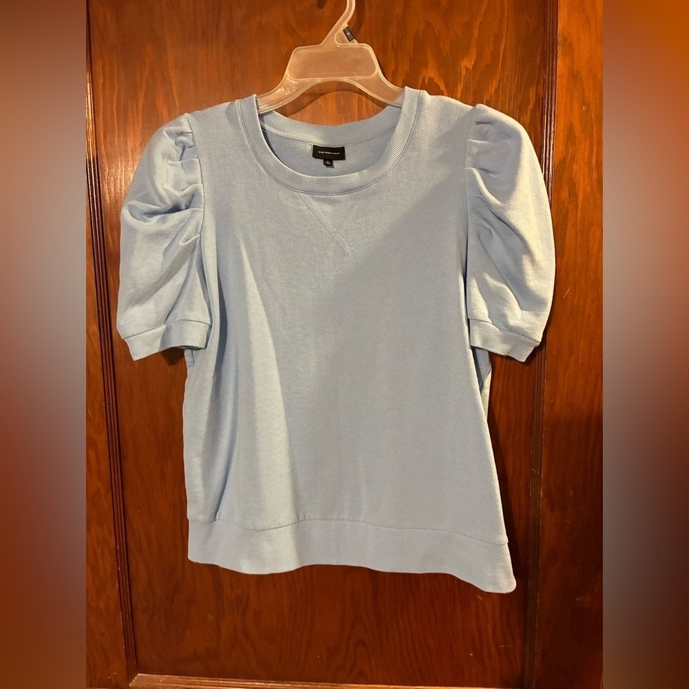 ⛱️🔥Who What Wear - Sky Blue Puff Sleeve Top - L